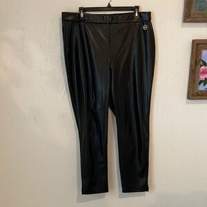 Michael Kors Black Faux Leather Leggings
